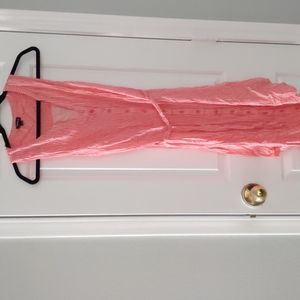 Torrid Size 0 red and white striped tie belt dress